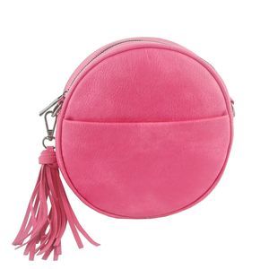 Le Miel Mini Round Tassel Charm Vegan Leather Crossbody Shoulder Sling Bag V :v